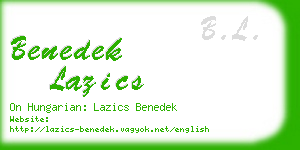 benedek lazics business card